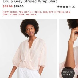 Lou and grey cotton wrap shirt